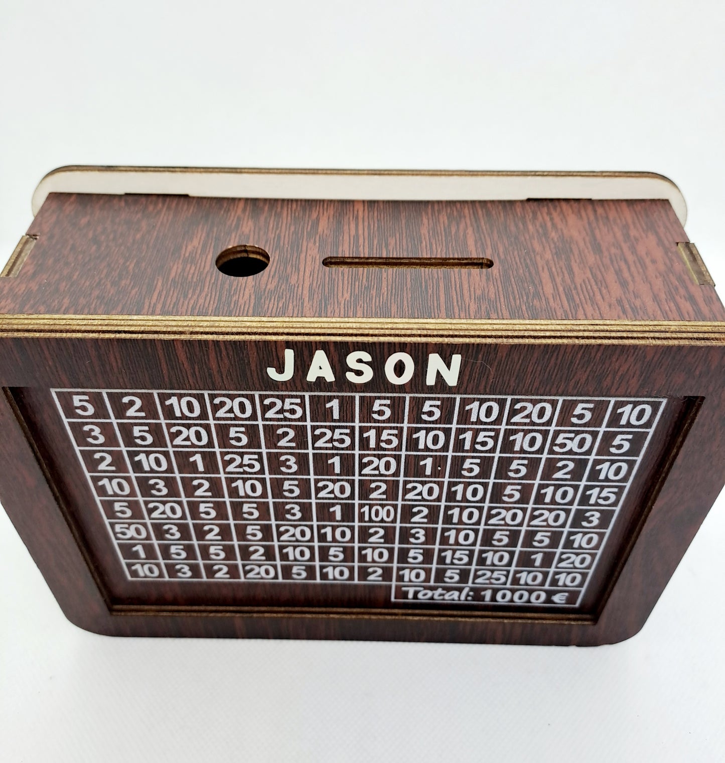 Holzspardose Personalisiert